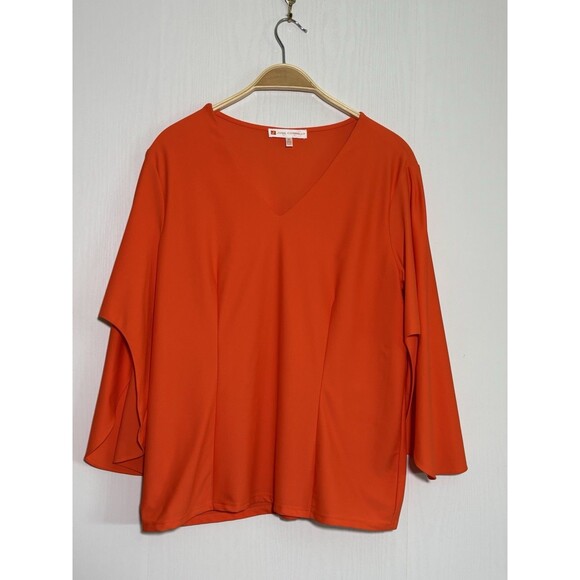 Jude Connally Top Women's XL Orange Daniella Pullover Stretch Flutter Sleeve - Picture 1 of 10